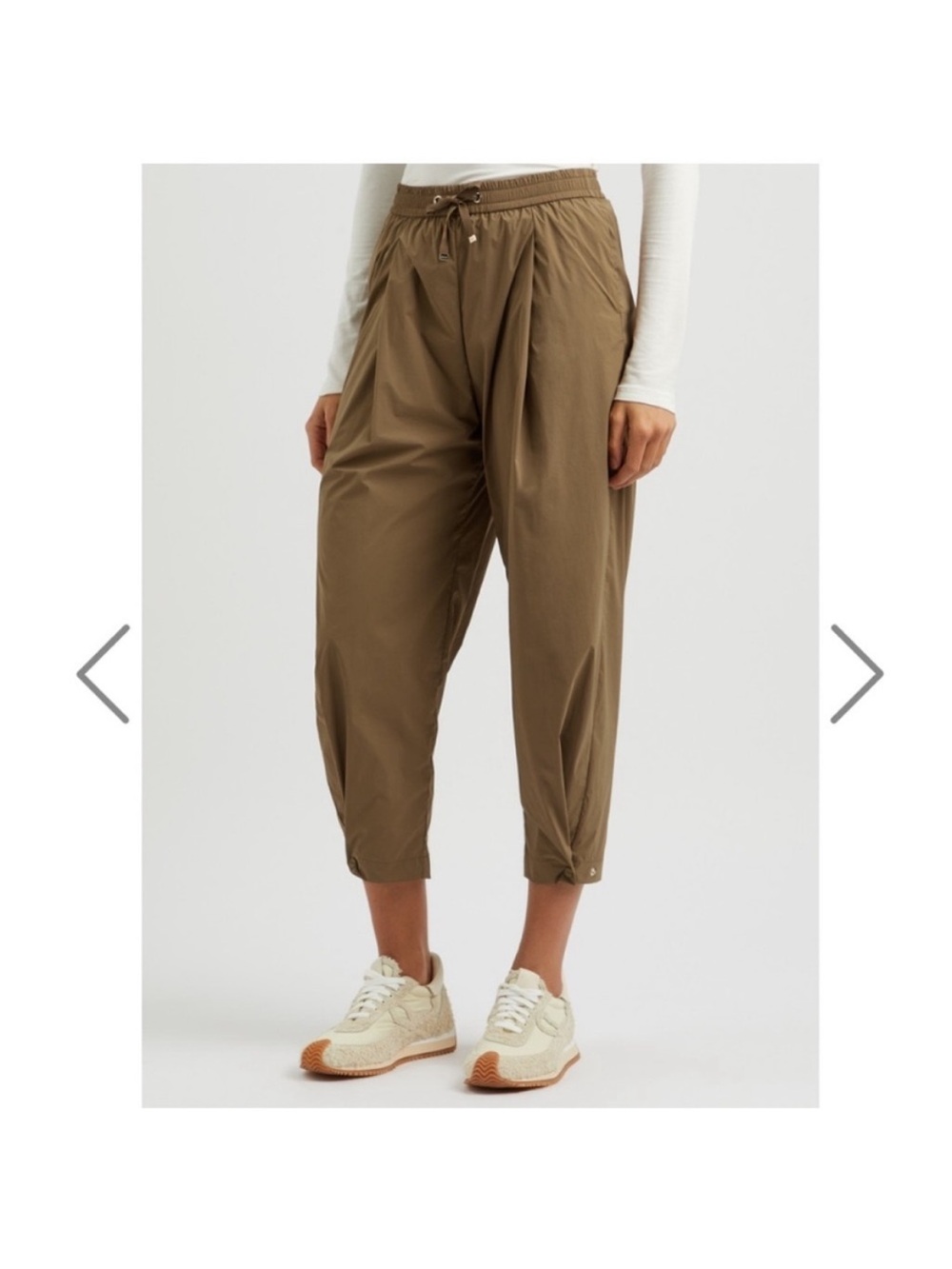 Herno Cropped tapered nylon trousers. Color green olive sz 42 ultralight fabric